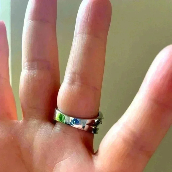 Gorgeous 14k Gold 925 Silver Blue Sapphire Diamond Ring - Picture 7 of 7